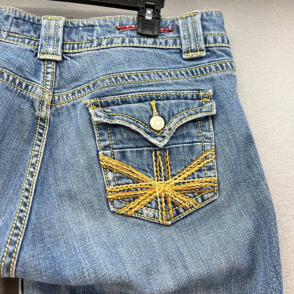 Vigoss Women's Denim Shorts Size 13/14 Embroidered Button Flap Pockets - Picture 10 of 13